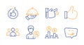 Group, Blood donation and Search people icons set. Like, Like hand and Ab testing signs. Vector