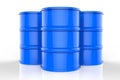 Group of blue oil barrels Royalty Free Stock Photo