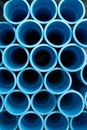 Group of blue pipe pvc