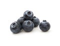 Group blueberries isolated on white