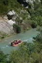 Group Boat along the Verdon river in summer
