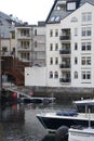 Group of boats docked in the water on a dock Royalty Free Stock Photo