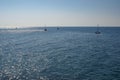 Group of boats sailing on the sea Royalty Free Stock Photo