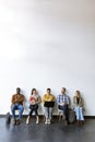 Group of bored people waiting for the job interview Royalty Free Stock Photo