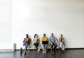 Group of bored people waiting for the job interview Royalty Free Stock Photo