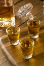Group of Bourbon Whiskey Shots Royalty Free Stock Photo