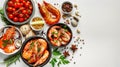 Group of Bowls Filled With Shrimp and Clams