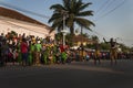 Group of boys performing during the Carnival Celebrations in the city of Bisssau