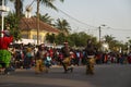 Group of boys performing during the Carnival Celebrations in the city of Bisssau