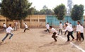 Group of Boys playing soccer in egypt Royalty Free Stock Photo