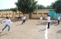 Group of Boys playing soccer in egypt Royalty Free Stock Photo