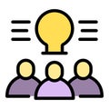 Group brainstorming icon vector flat