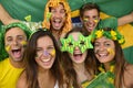 Group of Brazilian sport soccer fans