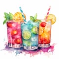 Group Of Colorful Drinks