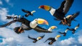 Vibrant Verdadism: Captivating Toucans In Flight