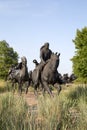 Group bronze sculpture in Centennial Land Run Monument