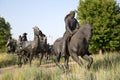 Group bronze sculpture in Centennial Land Run Monument