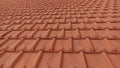 A Group of Brown Ceramic Roof Tiles of House