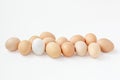 A group of brown eggs white background. Getting ready for the Easter holiday Royalty Free Stock Photo