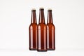 Group brown longneck beer bottles 500ml mock up.