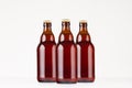 Group brown steinie belgian beer bottles 330ml mock up.