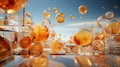 A group of bubbles floating in the air Royalty Free Stock Photo