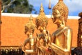 Group buddha golden for decoration temple