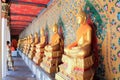 Group of Buddha seated statue in Wat Arun temple, Bangkok