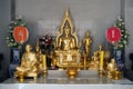 Group of buddha statue enshrined in Thai temple