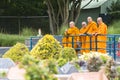 A group of Buddhist monks enjoy in Madurodam