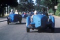 A group of Bugatti owners drive their classic cars down Route 1 during the 35th Pebble Beach Concours vintage car show, ca 1985 Royalty Free Stock Photo