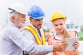 Builder engineer and architecture using new technology of tablet to help their works