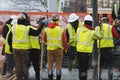 Group of builders on a construction site