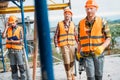 group of builders working together Royalty Free Stock Photo