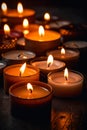 Group of burning candles for meditation AI generated Royalty Free Stock Photo