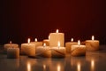 Group of burning candles for meditation AI generated Royalty Free Stock Photo