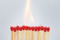 Group of burning emotional matches