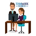 Group of businespeople teamwork in workplace Royalty Free Stock Photo