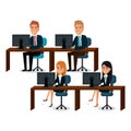 Group of businespeople teamwork in workplace Royalty Free Stock Photo