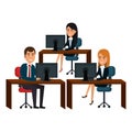 Group of businespeople in the work place teamwork Royalty Free Stock Photo