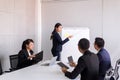 Group of business asian people meeting and working communicating while sitting at room office desk together,Teamwork Concept