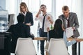 group of business partners having conversation Royalty Free Stock Photo