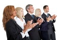 Group of business people applauding on white Royalty Free Stock Photo