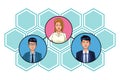 Group of business people avatar profile picture in round icon Royalty Free Stock Photo