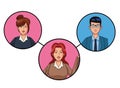 Group of business people avatar profile picture in round icon Royalty Free Stock Photo