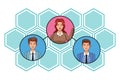 Group of business people avatar profile picture in round icon Royalty Free Stock Photo