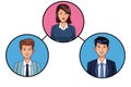 Group of business people avatar profile picture in round icon Royalty Free Stock Photo