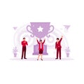 group of business people celebrating achievement, success concept, friendship, partnership, and success. Royalty Free Stock Photo