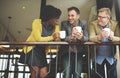 Group Business People Chatting Balcony Concept Royalty Free Stock Photo