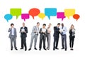 Group of Business People Communications with Speech Bubbles Royalty Free Stock Photo